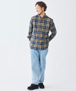 Фланелевая рубашка в шотландскую клетку, японский крой.