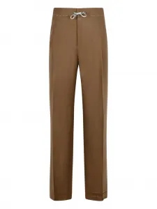 Плиссированные брюки на талии с кулиской MAISON MARGIELA, коричневый