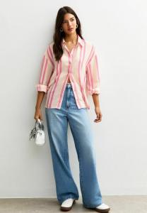 Блуза New Look STRIPED LONG SLEEVE , Pink Pattern/Mottled Pink