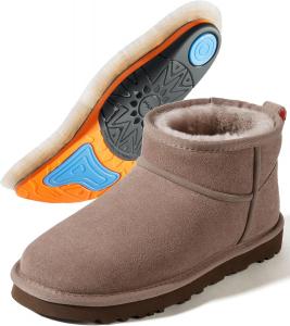 Мини-сапожки MelSyd из 100 австралийской овчины с поддержкой свода стопы - теплые термоботинки до -40F (-40C) - водонепроницаемая замша и дышащая зимняя обувь для городской прогулки и офисного ношения Mel&Syd, коричневый