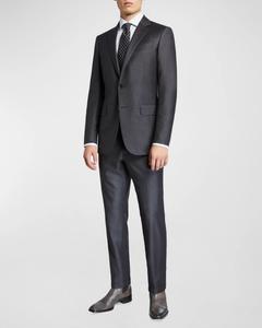 Мужской шерстяной костюм-двойка Trofeo Milano ZEGNA, цвет Dark Grey Solid
