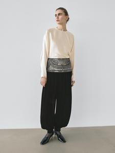 Блуза из 100% шелка с рукавами «летучая мышь» - Studio Massimo Dutti, cream