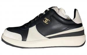 Низкие кроссовки для скейтбординга мужские CHANEL, черно-белые