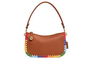 Кожаная сумка через плечо Swinger Trumpets женская коричневая COACH