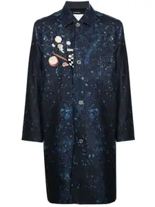 Пальто с эффектом разбрызганной краски Song For The Mute, синий