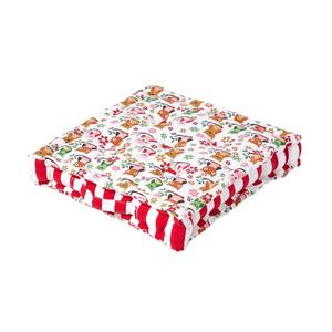 Подушка для сиденья Homescapes Eule, красный - хлопковая ткань - 50 x 10 x 50 см