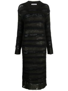 Acne Studios полосатое платье миди рыхлой вязки, черный