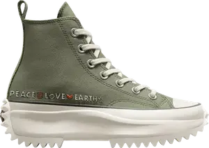 Кроссовки Run Star Hike Platform High 'Peace, Love, Earth', зеленый