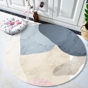 Budis Ковер 120 см диаметр для спальни/компьютерного кресла, европейский современный, короткий плюш, нескользящий