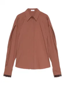 Многослойная рубашка с длинными рукавами Brunello Cucinelli, коричневый