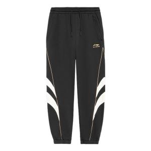 Штаны спортивные с цветным блоком и графикой Li-Ning, черный