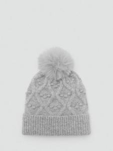 Детская шапочка с рельефным узором Mango, Grey