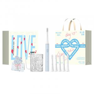 Электрическая зубная щетка t100 звуковая вибрация ipx7 waterproof умная зарядка импортные мягкие щетинки Xiaomi, синий