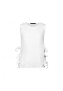 Блузка с короткими рукавами Liana с великолепными завязками по бокам Freshlions, белый