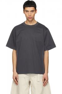 Sacai Серая хлопковая трикотажная футболка