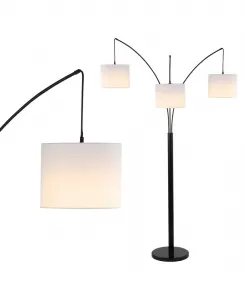 Напольная лампа Barrie 199 см, 3 лампы, в стиле модерн середины века, с регулируемым по высоте плафоном и светодиодной дугой из железа Jonathan Y, бронза