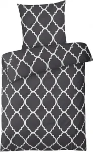 Постельное белье Renforce 155x220 узор антрацит Carpe Sonno