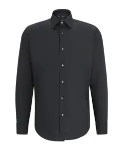 Деловая рубашка прямого кроя, черная. Hugo, черный