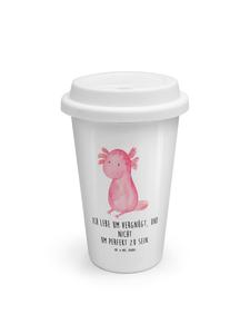 Mr. & Mrs. Panda Симпатичная термокружка с изображением аксолотля и надписью белого цвета