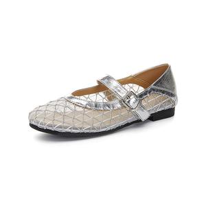 TAFN Туфли Mary Jane для женщин серебристый/black