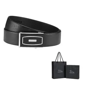 JAGUAR Кожаный ремень из натуральной воловьей кожи мужской шириной 3.7 см, Black