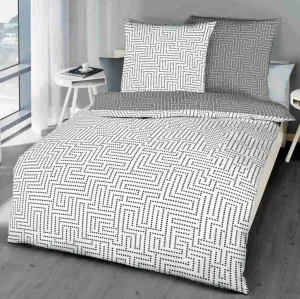 Постельное белье Fine Flannel 155x220 см 98629 Пароль серый белый горошек Kaeppel