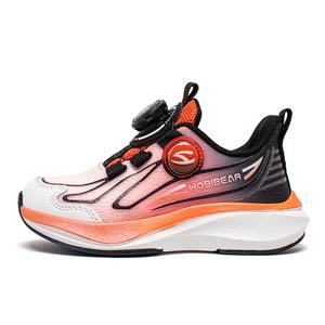 Амортизирующие, износостойкие, дышащие, низкие детские кроссовки для повседневной носки HOBIBEAR, черный/оранжевый