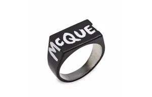 Граффити кольцо Alexander McQueen, черный