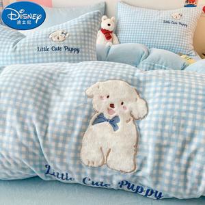 Disney Комплект постельного белья 1.5м, 200×230 см, высоковесный молочный велюр, без ворса, Butterfly Milk Dog - Xiaolan Ge