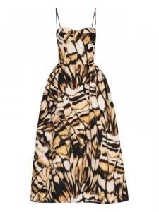 Oscar de la Renta шелковое платье миди, черный