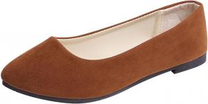 Женские повседневные замшевые туфли Ctreela без каблука, офисные деловые туфли на плоской подошве с острым носком, Orange