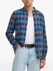 Рубашка с узором Ps Paul Smith, синий