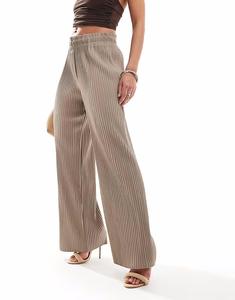 Брюки с высокой талией и широкими штанинами, бежевого цвета Yas