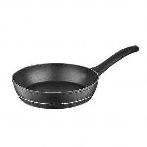 Алюминиевая сковорода FLORINA диаметром 22 см I универсальная сковорода с антипригарным покрытием DELUX I сковорода с защитой от царапин и индукционным дном I сковорода, подходящая для индукционных плит, газовых плит, электроплит (черная), черный