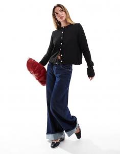 Кардиган Cotton On с круглым вырезом черного цвета Cotton:On