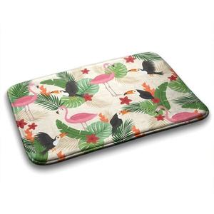 Коврик для ванной Tulup Vögel Flamingos, 75x1x75 см, зеленый
