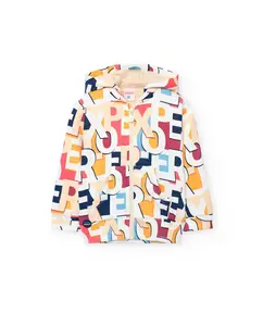 Детское худи с принтом и съемным капюшоном Boboli, многоцветный