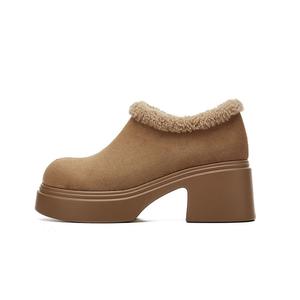 Женские зимние ботинки DAPHNE короткие на каблуке, коричневый