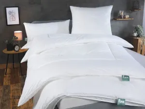 Вентилятор. Комфортное спальное одеяло из синтепона "Первый класс", 4 сезона, чехол 100% хлопок, (1 шт.) F.a.n. Schlafkomfort 155х220 см, белый