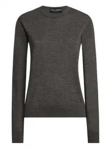 Свитер с вышитым логотипом DOLCE & GABBANA, серый