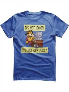 Футболка Это нелогично, это просто наша политика синего цвета Garfield