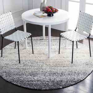 Ковер SAFAVIEH, 201 x 201 см, Berber Shag Collection, круглый, Grey & Charcoal, современный абстрактный дизайн, без линьки и простой в уходе, толщиной, идеально для помещений с высокой проходимостью в гостиной, спальне (BER420F)