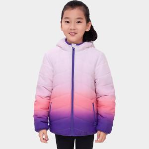 Двусторонняя куртка-пуховик для девочек Rokka&Rolla на флисовой подкладке, rose quartz gradient