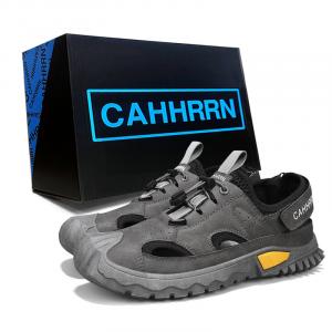 CAHHRRN Мужские противоскользящие треккинговые ботинки для речных походов серые, цвет Gray