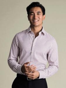 Хлопковая рубашка с длинным рукавом и воротником Charles Tyrwhitt