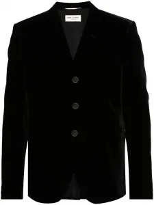 Велюровый блейзер Saint Laurent, черный