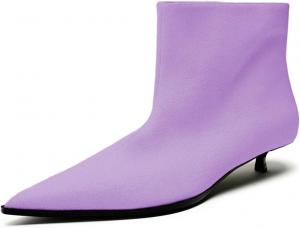 Женские базовые ботильоны Miss Left с невысоким каблуком, закрытым заостренным носком, на пуговице, короткие, удобные, для вечеринок и повседневной носки, размеры 4-16 US, Purple