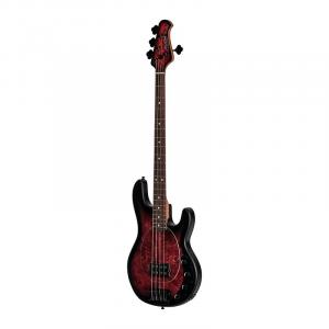 Басс гитара Sterling by Music Man Stingray Bass Ray34PB Poplar Burl Dark Scarlet Burst