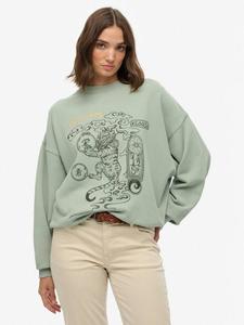 Хлопковая оверсайз толстовка Tokyo Narrative Superdry, Light Jade Green