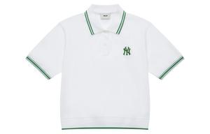 Футболка поло New York Yankees Basic Logo SS24 женская слоновая кость MLB